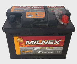 Milnex 646 AGM 12V 60Ah 680 CCA Stop/Start Automotive Battery